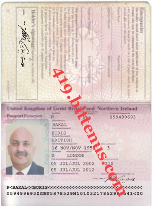 DR BORIS BAKAL Intl passport